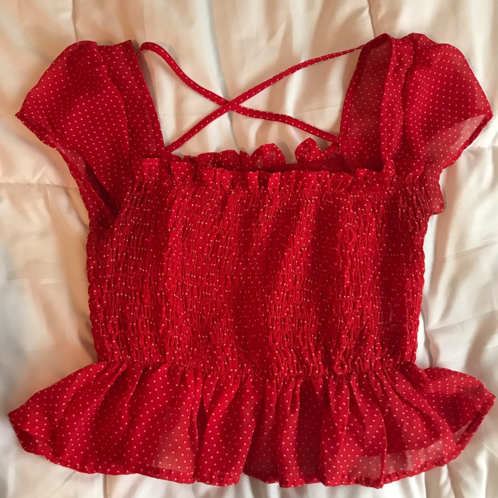 F21 polka dot top